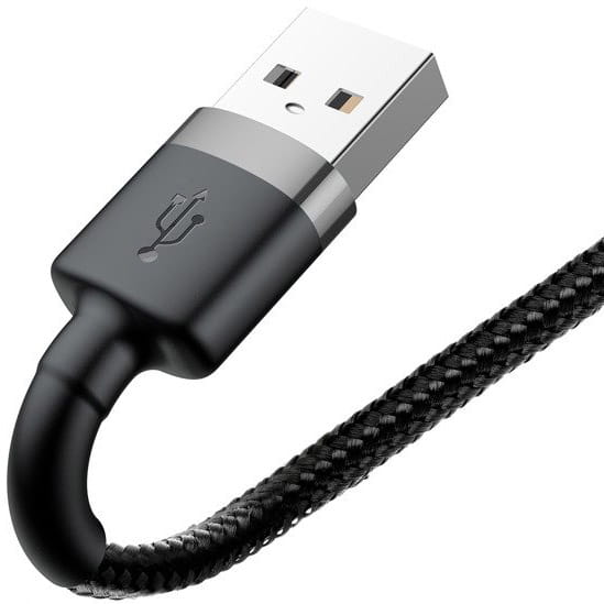 Kabel Baseus Cafule 2A USB-A für Lightning 3m, Schwarz-Grau