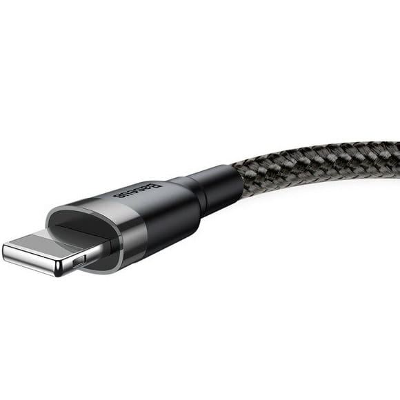 Kabel Baseus Cafule 2A USB-A für Lightning 3m, Schwarz-Grau