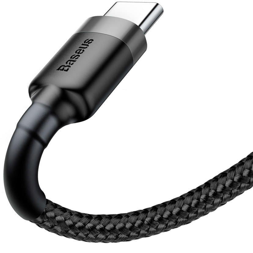 Kabel Baseus Cafule 3A USB-A für USB-C 0,5m, Schwarz-Grau