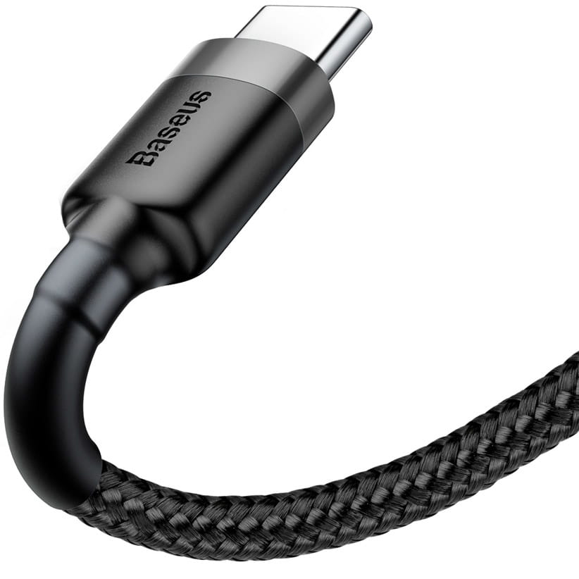 Kabel Baseus Cafule 3A USB-A für USB-C 1m, Schwarz-Grau