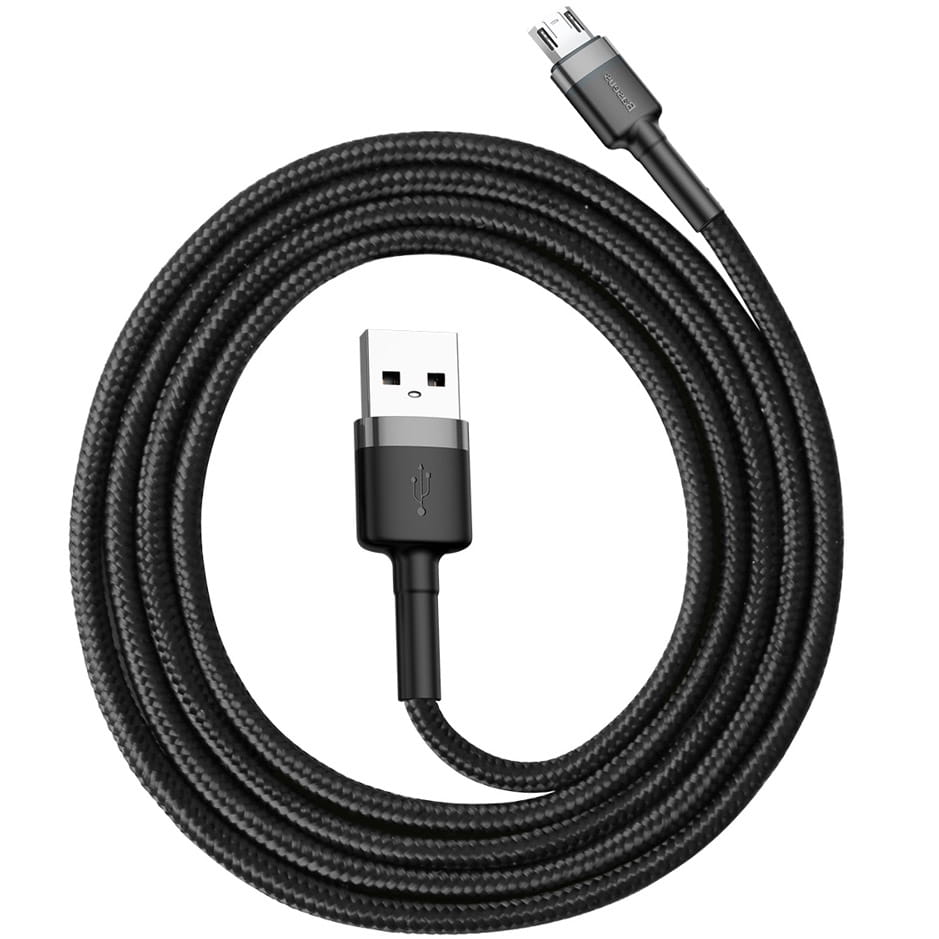 Kabel Baseus Cafule 2.4A USB-A für microUSB 1m, Schwarz-Grau