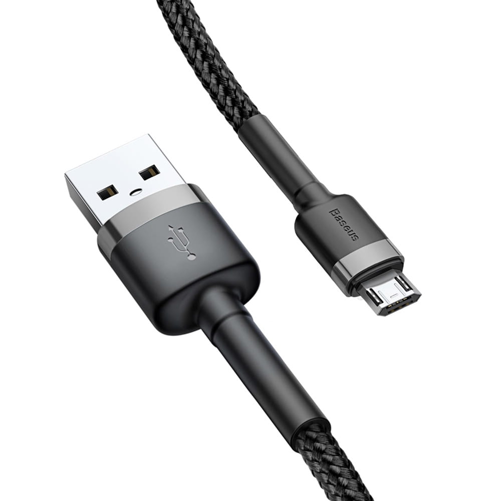 Kabel Baseus Cafule 2.4A USB-A für microUSB 1m, Schwarz-Grau