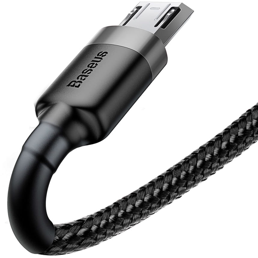 Kabel Baseus Cafule 2.4A USB-A für microUSB 1m, Schwarz-Grau