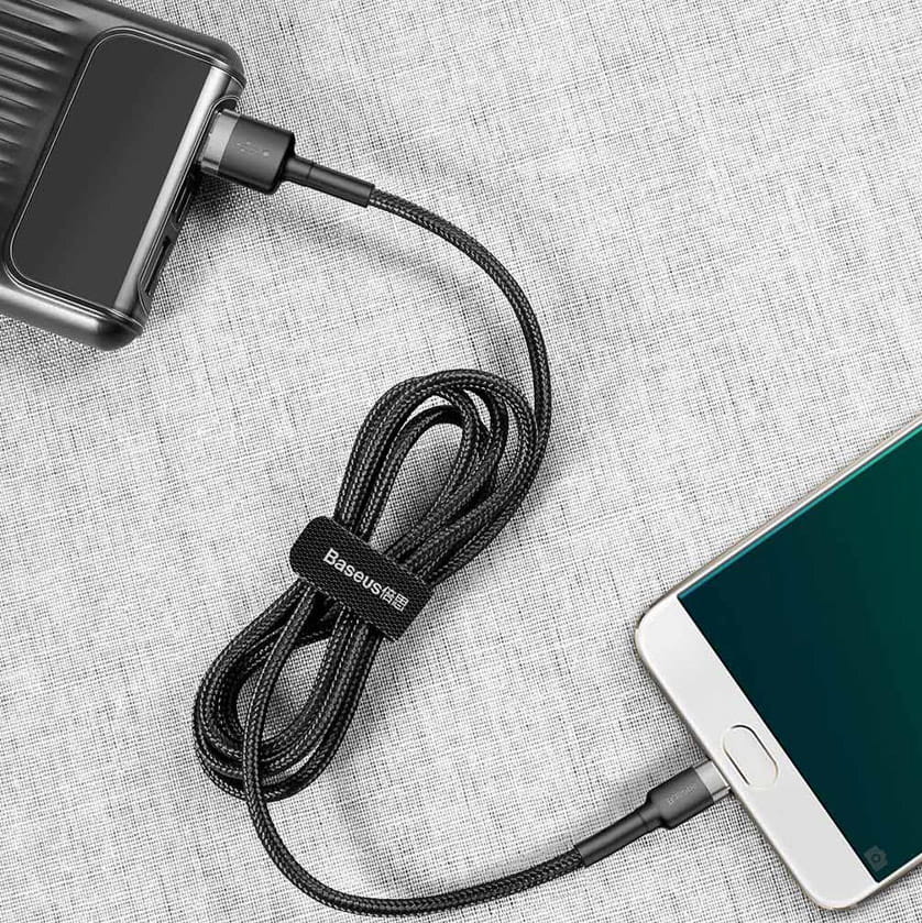 Kabel Baseus Cafule 2.4A USB-A für microUSB 1m, Schwarz-Grau