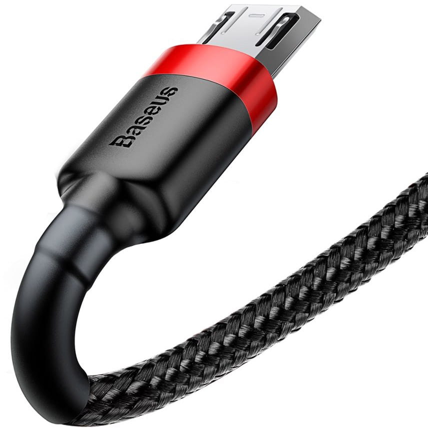 Kabel Baseus Cafule 1.5A USB-A für microUSB 2m, Schwarz-Rot