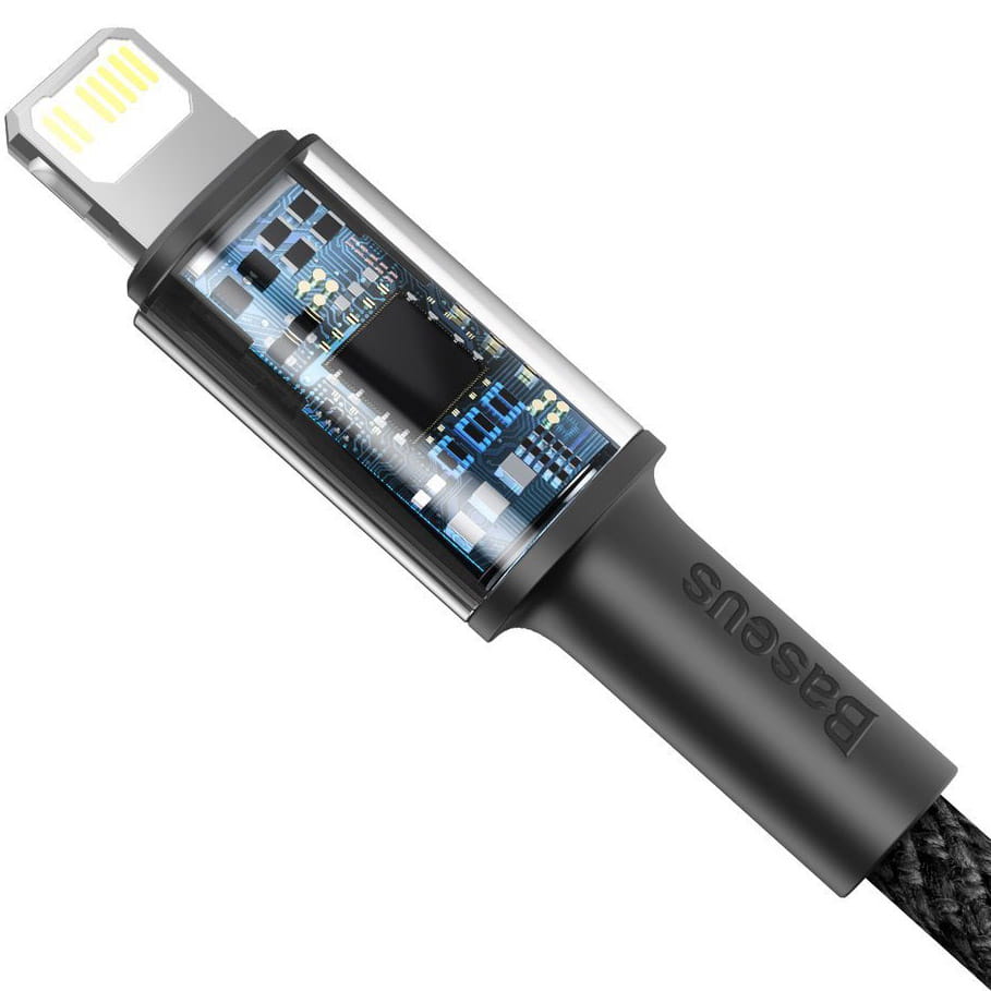 Kabel Baseus High Density Braided 20W USB-C für Lightning 1m, Schwarz