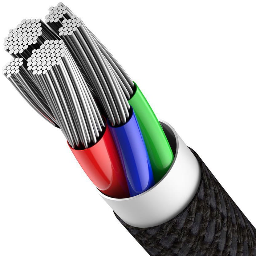 Kabel Baseus High Density Braided 20W USB-C für Lightning 1m, Schwarz
