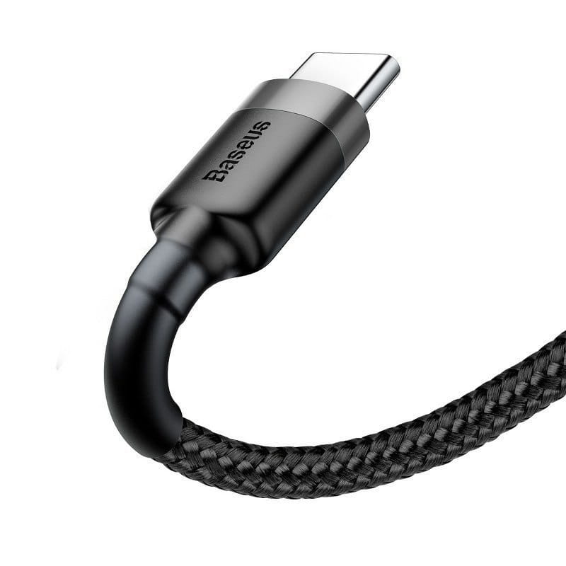 Kabel Baseus Cafule 2A USB-A für USB-C 3m, Schwarz-Grau