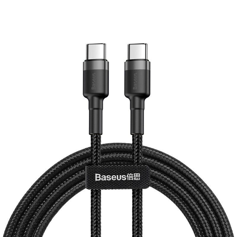 Kabel Baseus Cafule 60W 3A USB-C für USB-C 1m, Schwarz-Grau