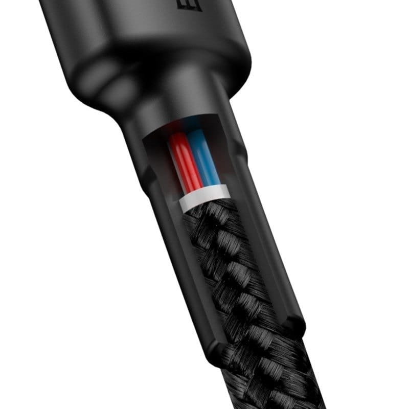 Kabel Baseus Cafule 60W 3A USB-C für USB-C 1m, Schwarz-Grau