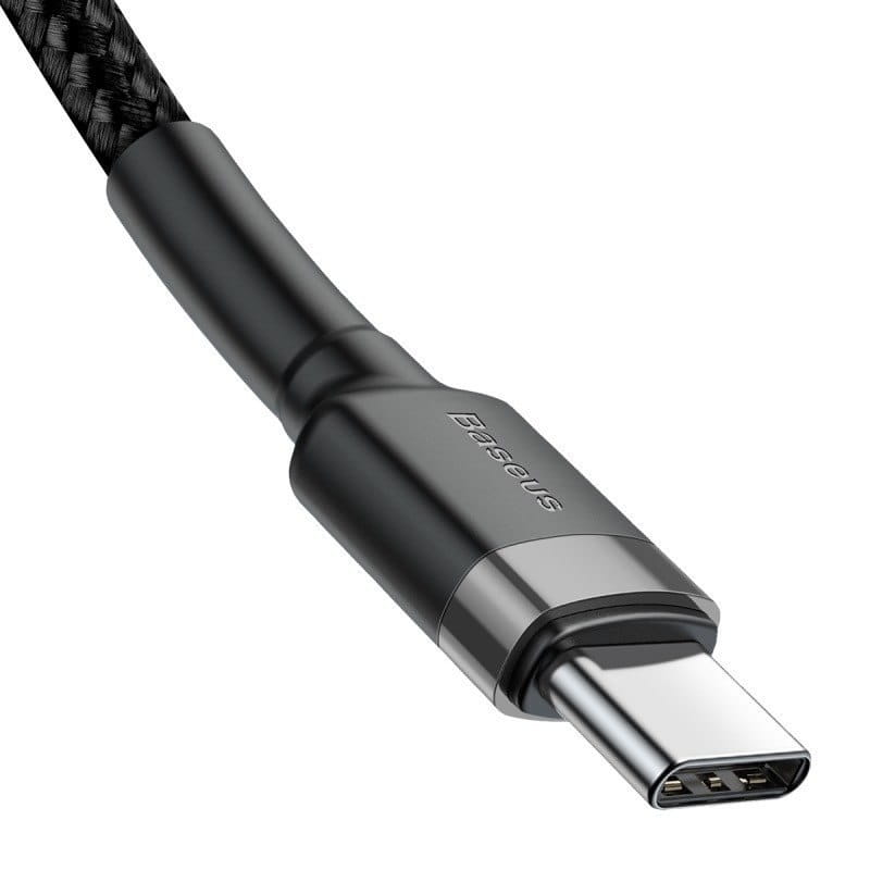 Kabel Baseus Cafule 60W 3A USB-C für USB-C 1m, Schwarz-Grau
