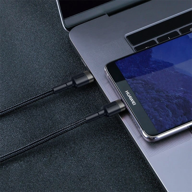 Kabel Baseus Cafule 60W 3A USB-C für USB-C 1m, Schwarz-Grau