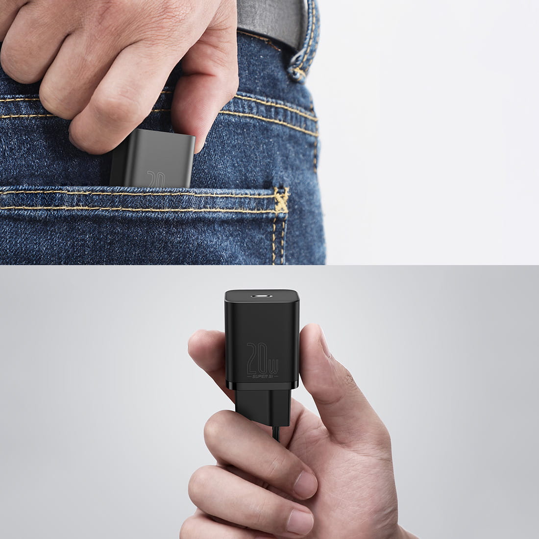Baseus Ladegerät Super Si USB-C 20W, Schwarz