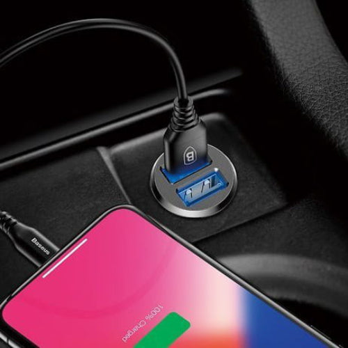 Autoladegerät Baseus Grain Car 15.5W, 3.1A, 2x USB-A, Schwarz