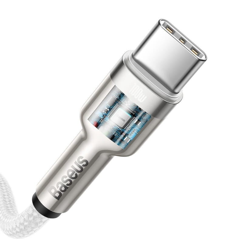 Kabel Baseus Cafule 100W 5A USB-C für USB-C, weiß