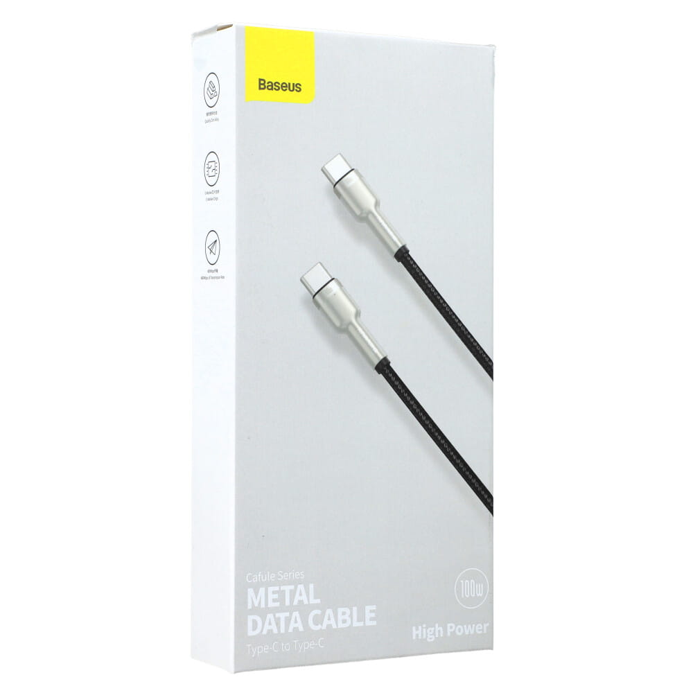 Kabel Baseus Cafule 100W 5A USB-C für USB-C, schwarz