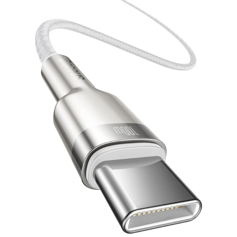 Kabel Baseus Cafule 100W 5A USB-C für USB-C 2m, weiß