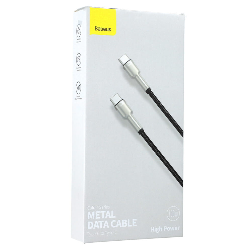 Kabel Baseus Cafule 100W 5A USB-C für USB-C 2m, schwarz