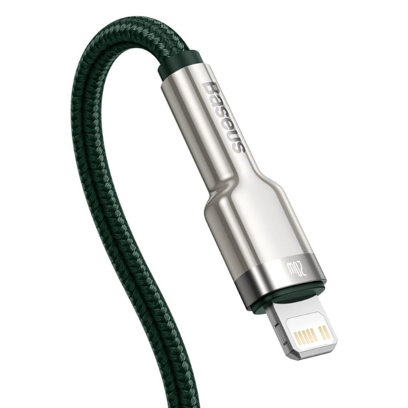 Kabel Baseus Cafule Metal USB-C für Lightning 20W 2m, Grün