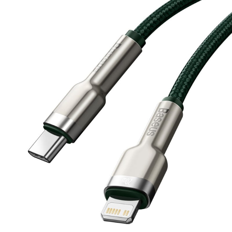 Kabel Baseus Cafule Metal USB-C für Lightning 20W 2m, Grün