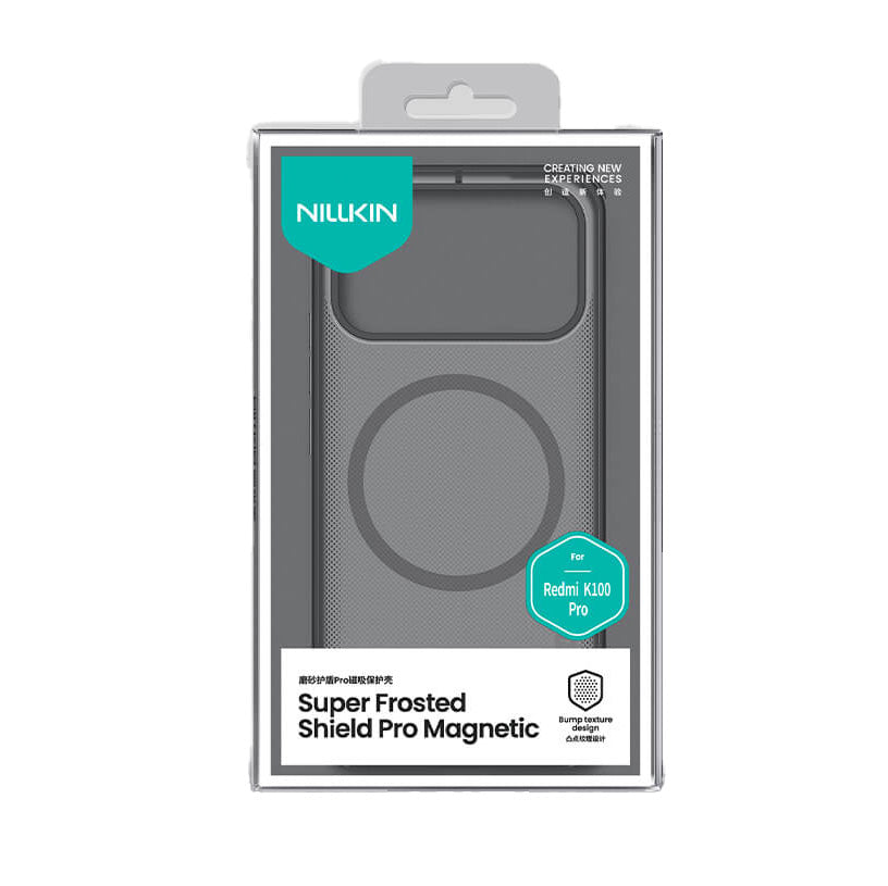 Handyhülle für Xiaomi POCO F9 Pro, Nillkin Frosted Shield Pro Magnetic mit MagSafe, Geräuchert mit schwarzem Rahmen (13/13)