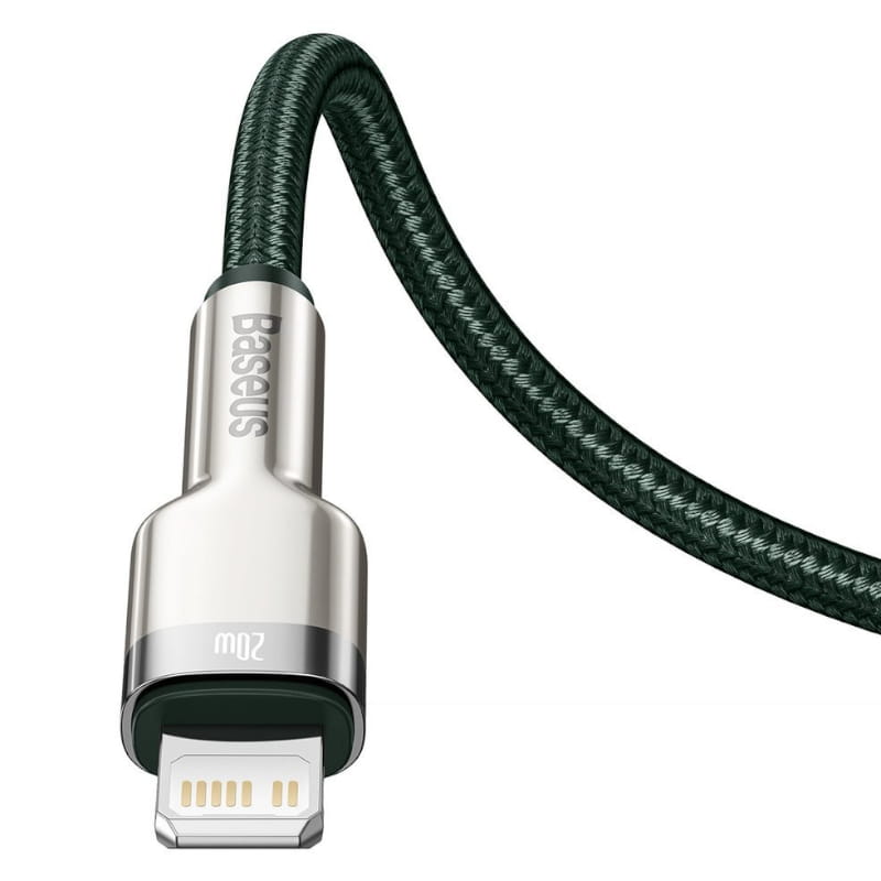 Kabel Baseus Cafule Metal USB-C für Lightning 20W 1m, Grün