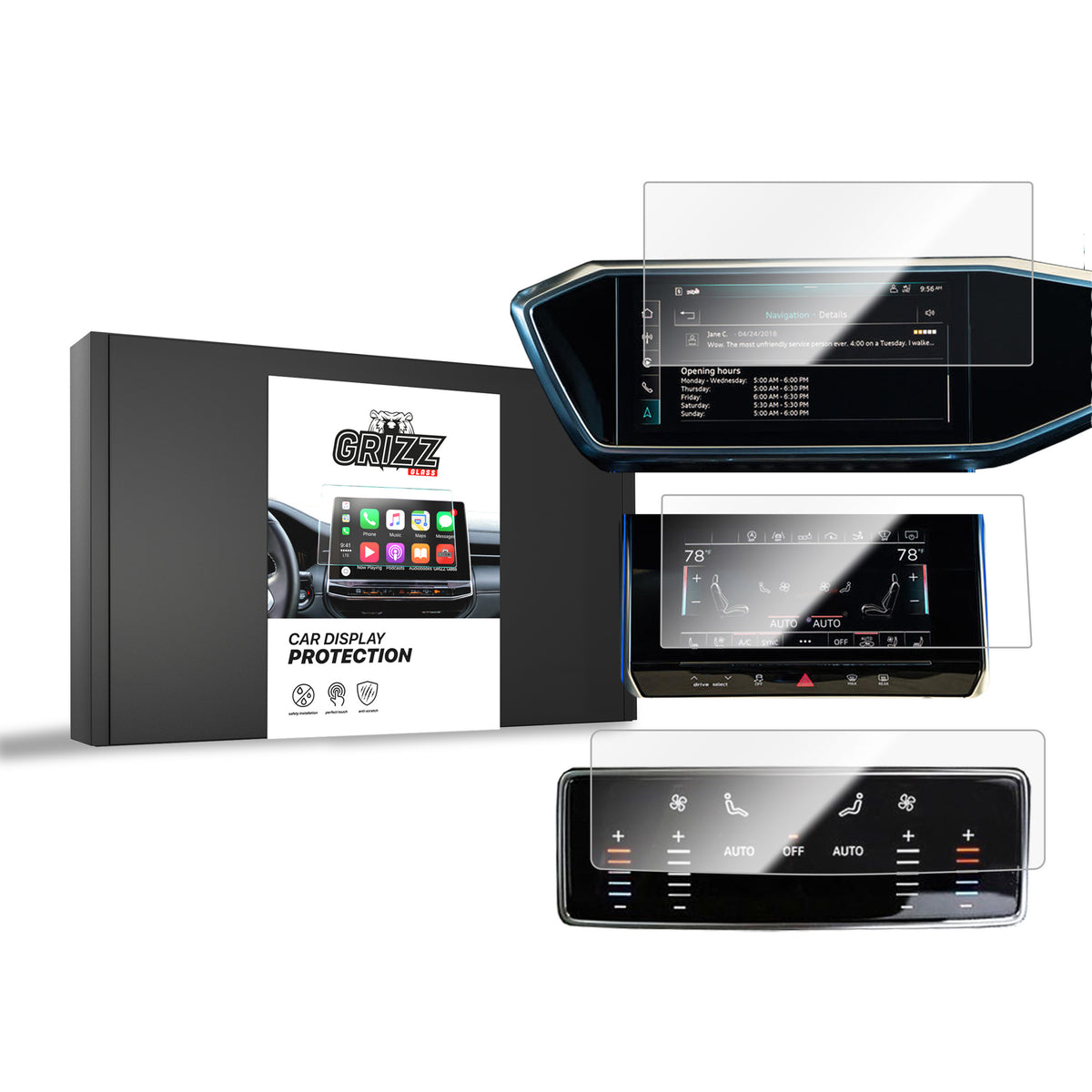 Keramische Autodisplayfolie 3in1 für Audi A7 C8 (2018-2025), Grizz Protector
