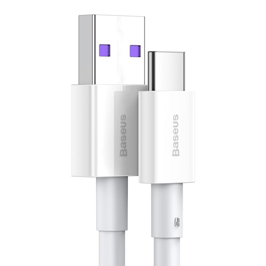 Kabel Baseus Superior USB-A für USB-C 66W 1m, Weiß