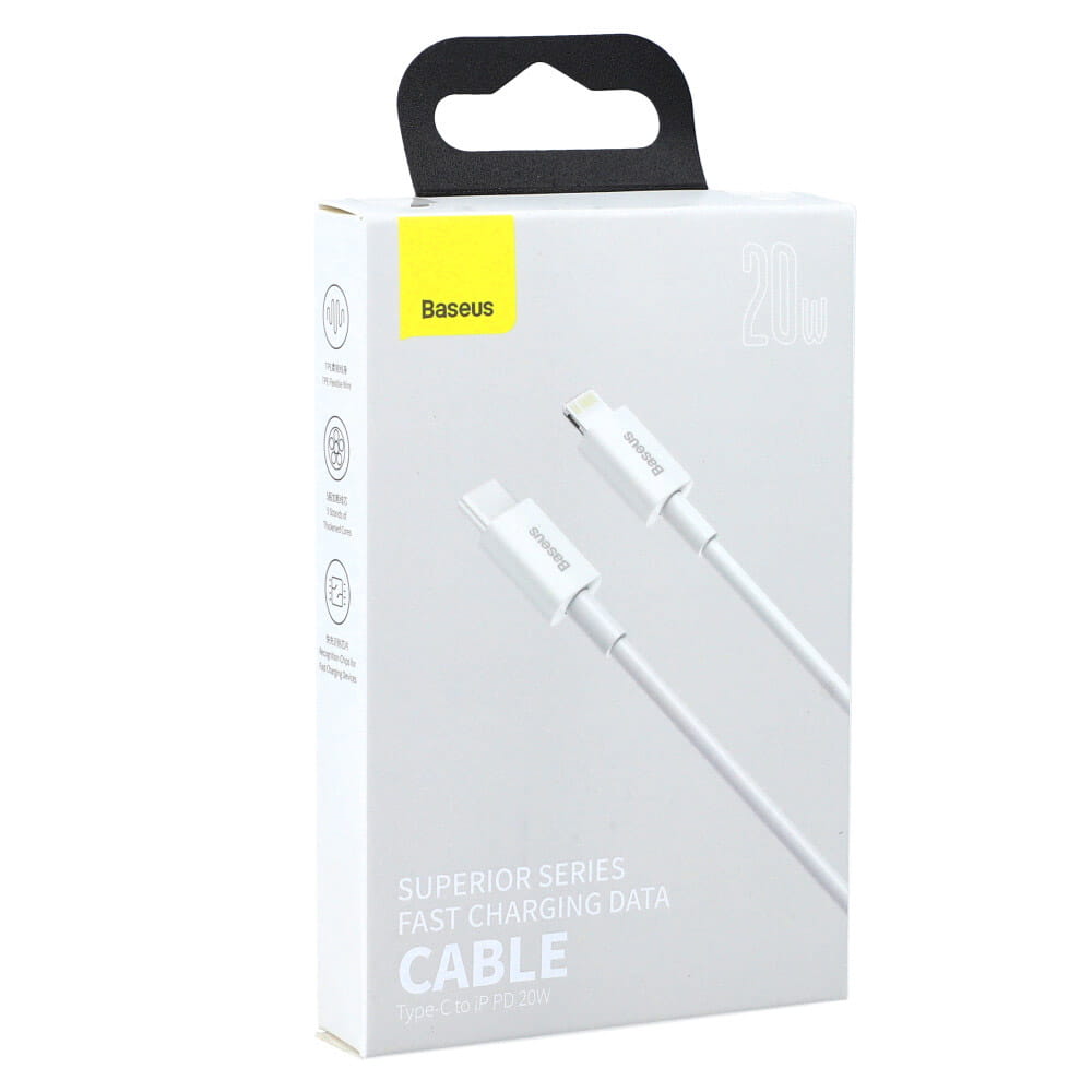 Kabel Baseus Superior USB-C für Lightning 20W 1,5m, Weiß
