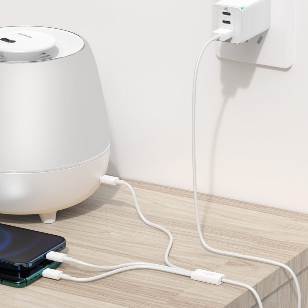 Kabel Baseus Superior 3in1 USB-A für USB-C / Lightning / MicroUSB 3.5A 1,2m, Weiß