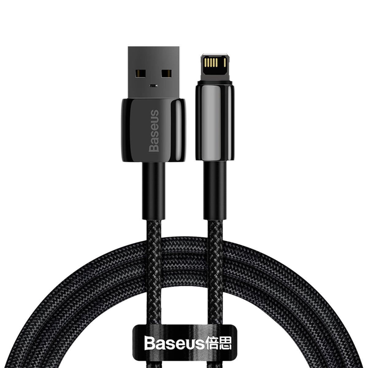 Kabel Baseus Tungsten Gold USB-A für Lightning 2.4A 1m, Schwarz