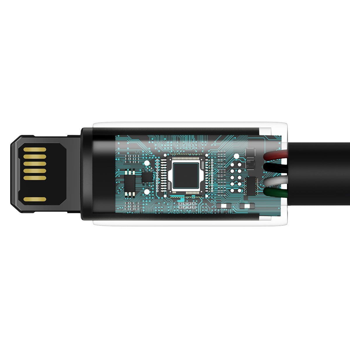 Kabel Baseus Tungsten Gold USB-A für Lightning 2.4A 1m, Schwarz