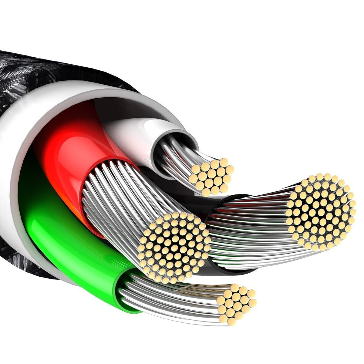 Kabel Baseus Tungsten Gold USB-A für Lightning 2.4A 1m, Schwarz