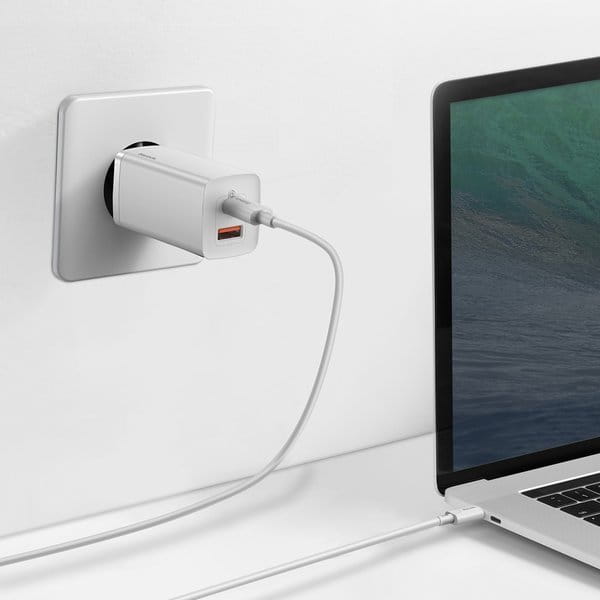 Baseus Ladegerät Gan2 Lite, 1XUSB-A, 1XUSB-C, 65W, PD 3.0, QC 4.0+, Weiss