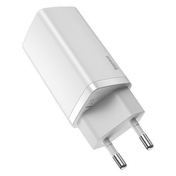 Baseus Ladegerät Gan2 Lite, 1XUSB-A, 1XUSB-C, 65W, PD 3.0, QC 4.0+, Weiss