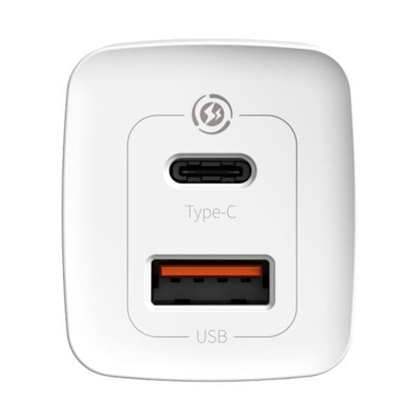 Baseus Ladegerät Gan2 Lite, 1XUSB-A, 1XUSB-C, 65W, PD 3.0, QC 4.0+, Weiss