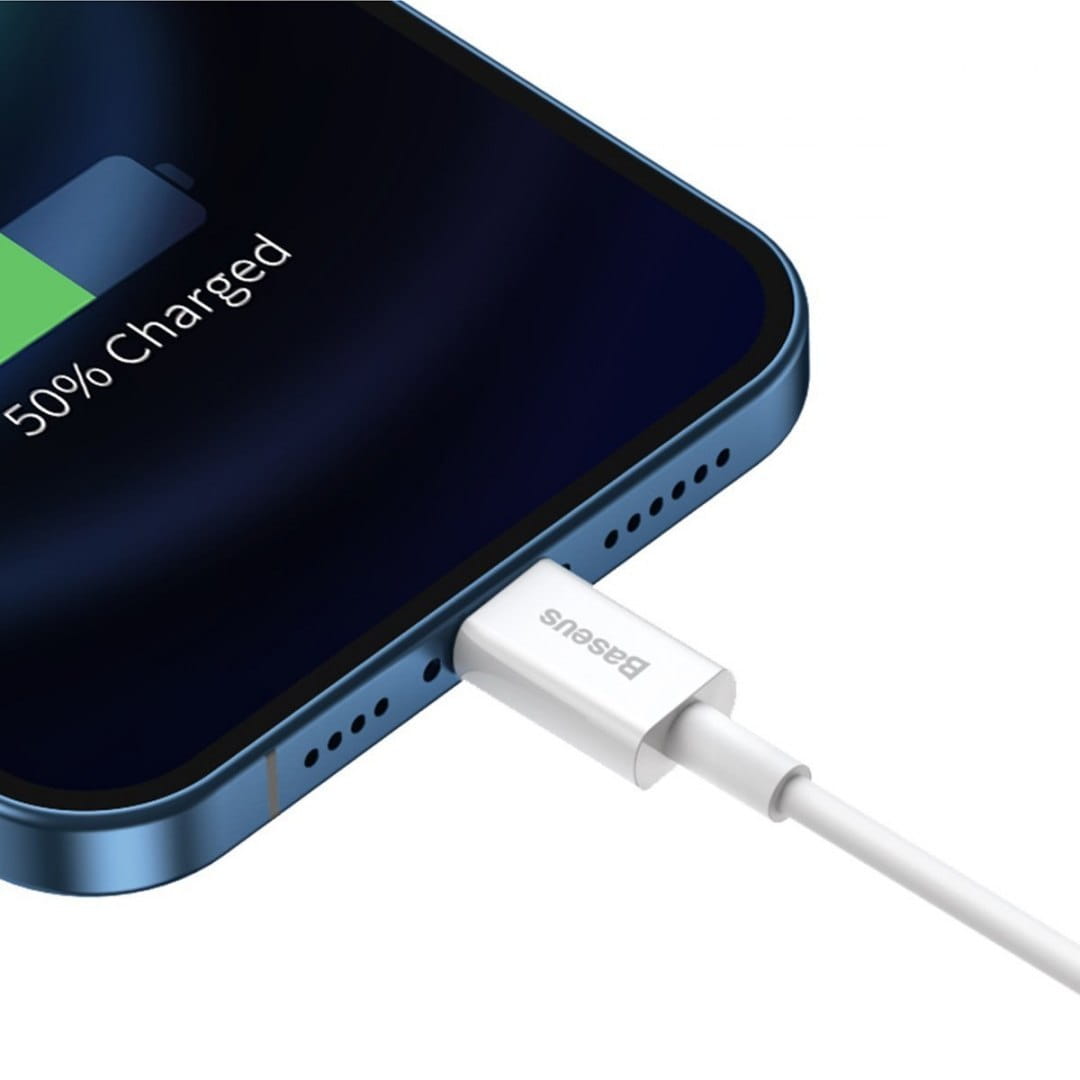 Kabel Baseus Superior USB-A für Lightning 2.4A 2m, Weiß