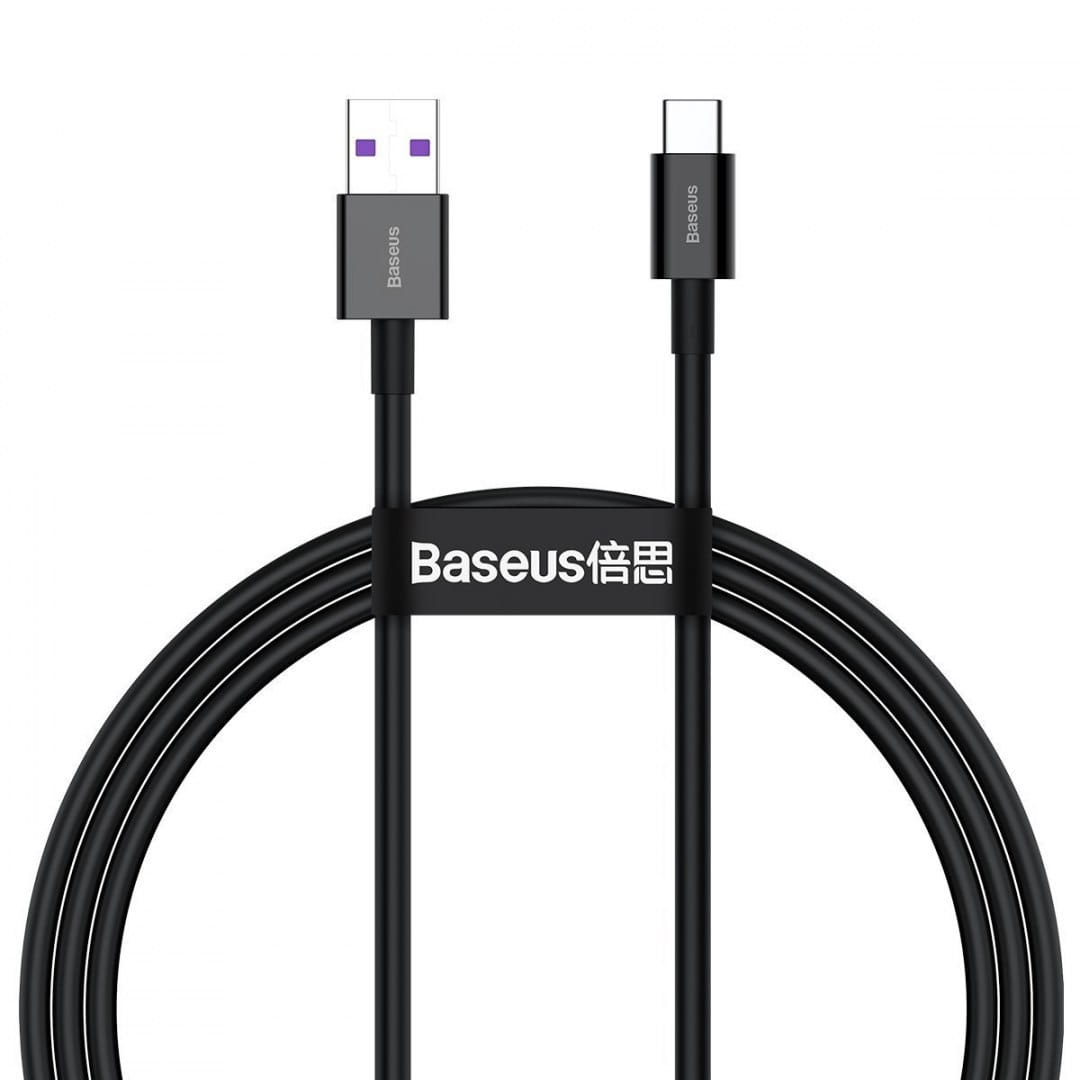Kabel Baseus Superior USB-A für USB-C 66W 1m, Schwarz