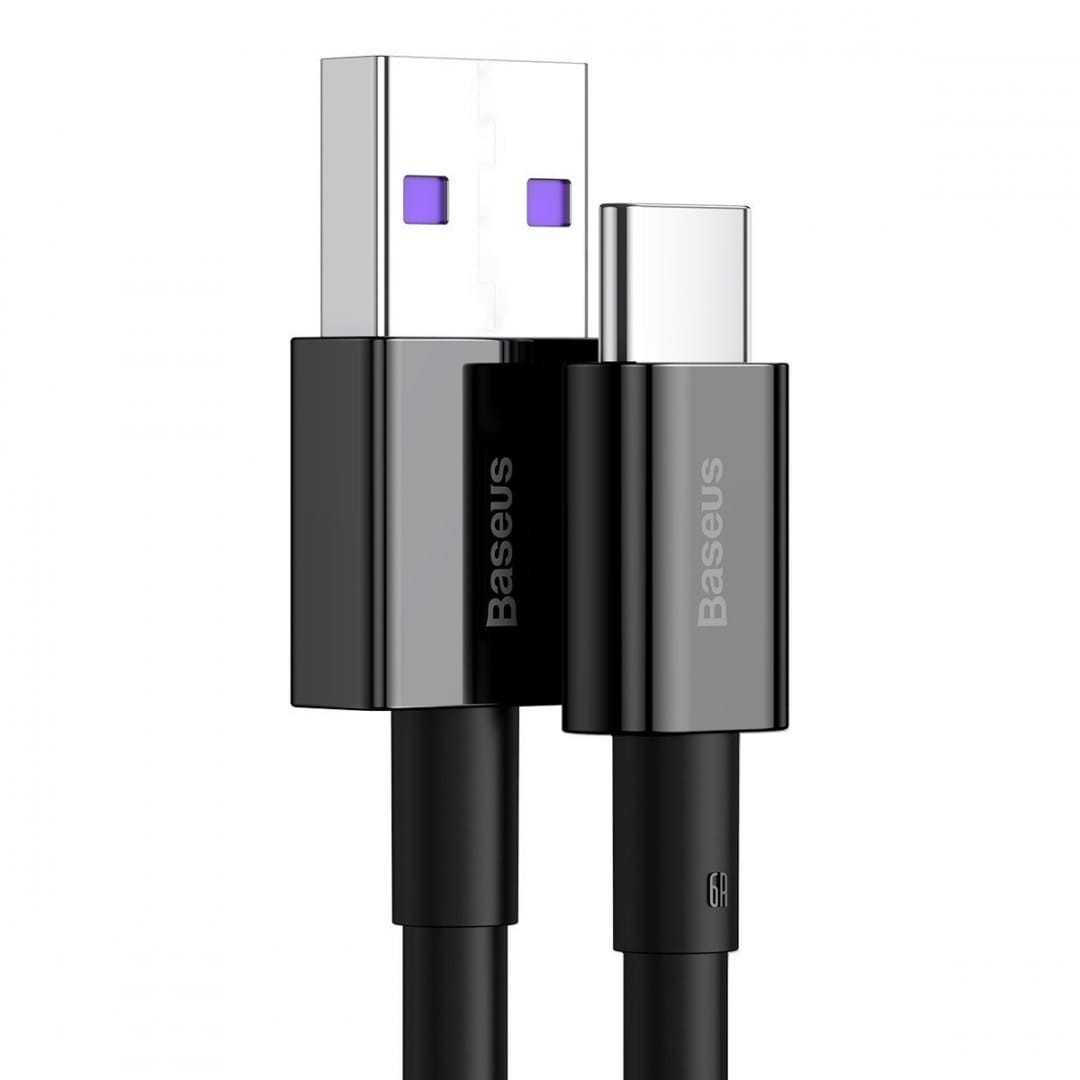 Kabel Baseus Superior USB-A für USB-C 66W 1m, Schwarz