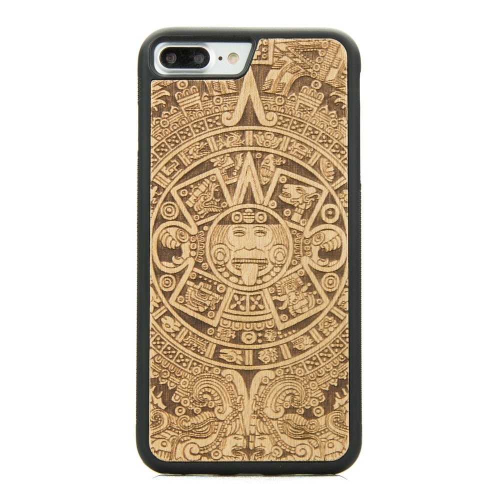 Holzhülle für iPhone 8 Plus / 7 Plus, Bewood Aniegre Aztekischer Kalender