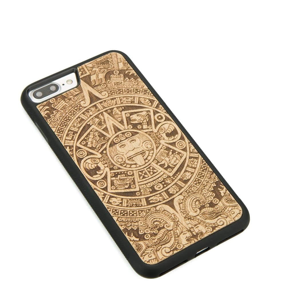 Holzhülle für iPhone 8 Plus / 7 Plus, Bewood Aniegre Aztekischer Kalender