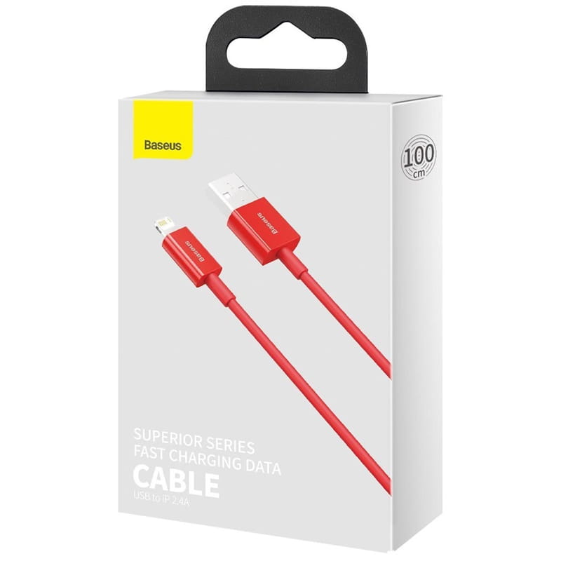 Kabel Baseus Superior USB-A für Lightning 2.4A 1m, Rot