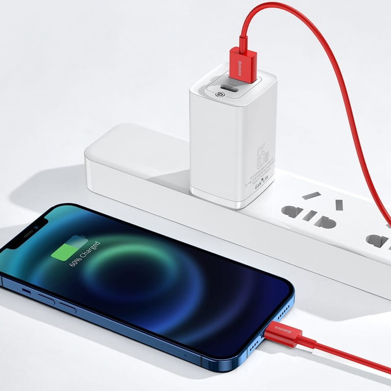Kabel Baseus Superior USB-A für Lightning 2.4A 1m, Rot