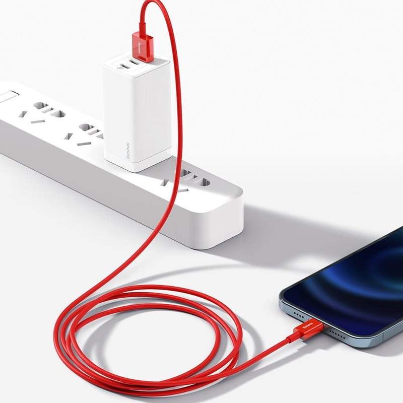 Kabel Baseus Superior USB-A für Lightning 2.4A 1m, Rot