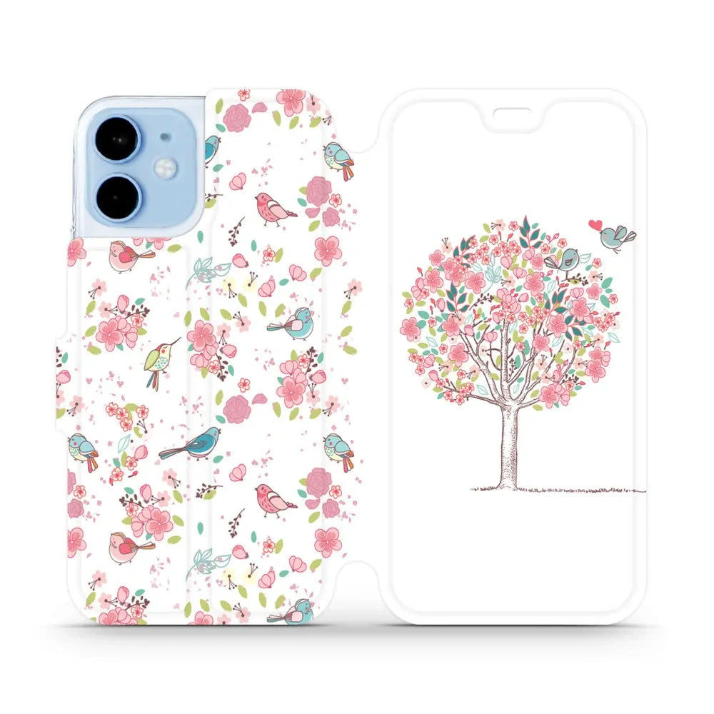 Handyhülle mit klappe für iPhone 12 Mini, Mobiwear Book, Rosa Hain