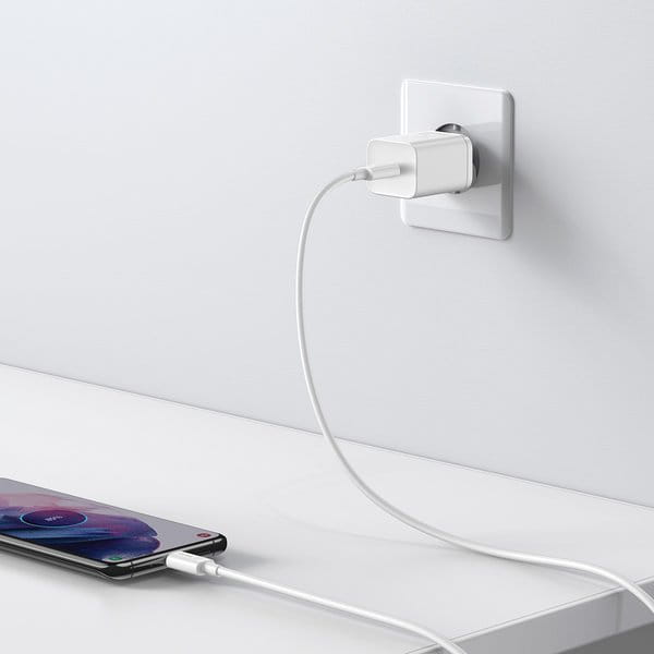 Schnell Ladegerät Baseus Super Si Quick Charger 1C USB-C 25W + Kabel, weiß
