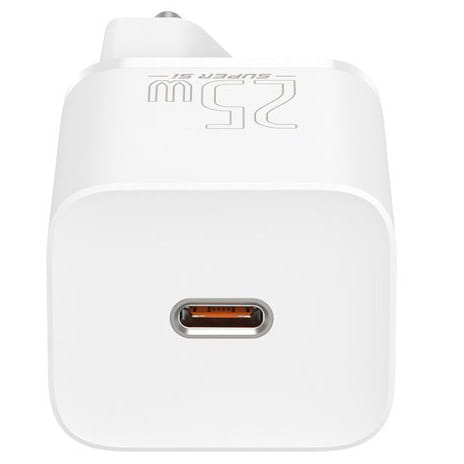 Schnell Ladegerät Baseus Super Si Quick Charger 1C USB-C 25W + Kabel, weiß