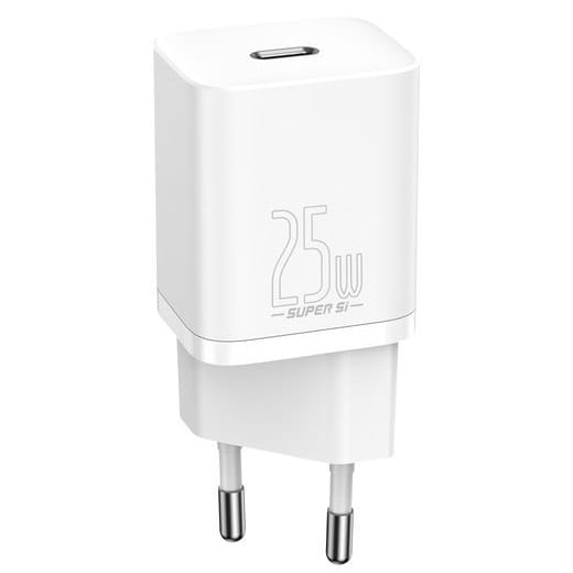 Schnell Ladegerät Baseus Super Si Quick Charger 1C USB-C 25W + Kabel, weiß
