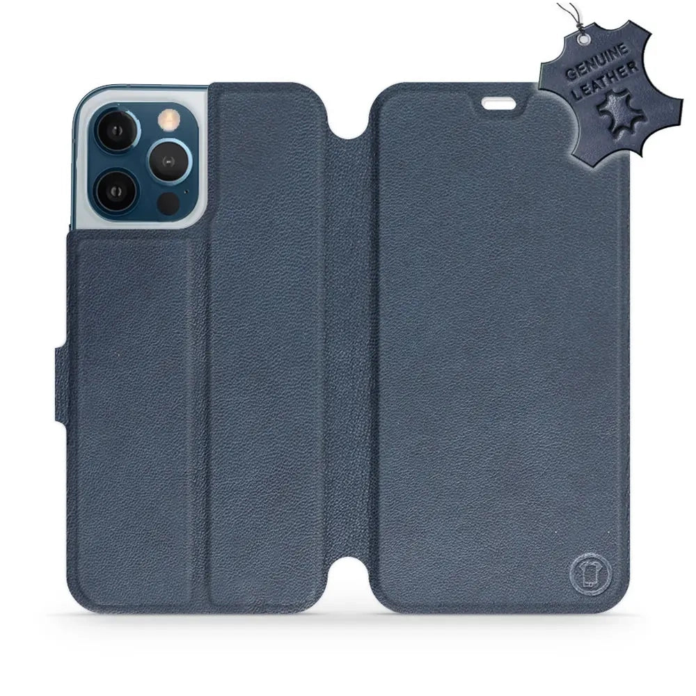 Echtleder Handyhülle für iPhone 12 Pro Max, Mobiwear Leather, Dunkelblau