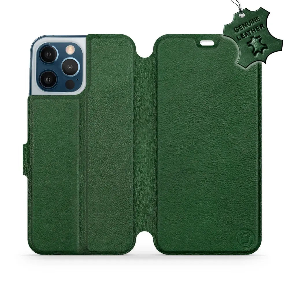 Echtleder Handyhülle für iPhone 12 Pro Max, Mobiwear Leather, Grün